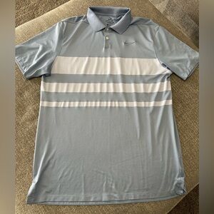 Nike Dri-Fit Mens Polo Shirt Medium Light Blue Preowned